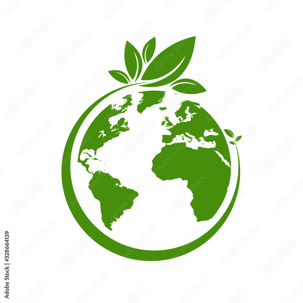 Ecology world symbol, icon. Eco friendly concept for company Ecology world symbol, icon. Eco friendly concept for company