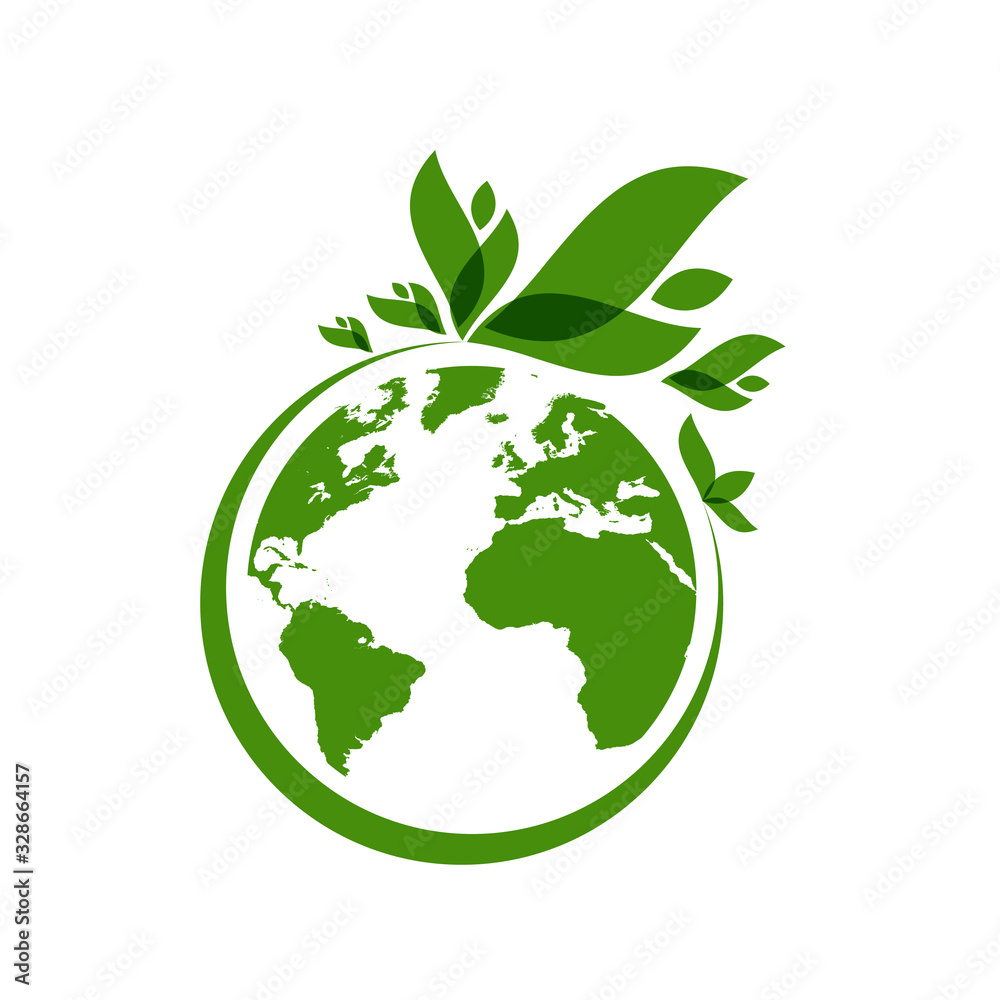 Ecology world symbol, icon. Eco friendly concept for company Ecology world symbol, icon. Eco friendly concept for company