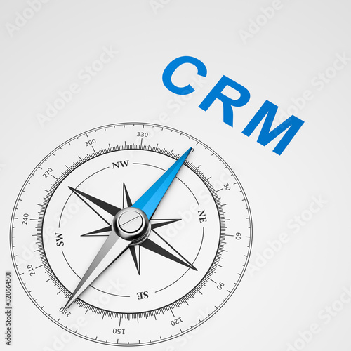 Compass on White Background, CRM Concept
