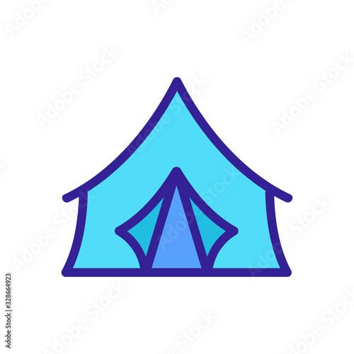tent icon vector. Thin line sign. Isolated contour symbol illustration