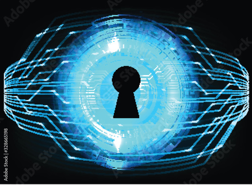 Closed Padlock on digital background, cyber security