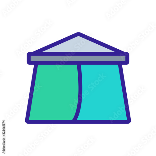 tent icon vector. Thin line sign. Isolated contour symbol illustration