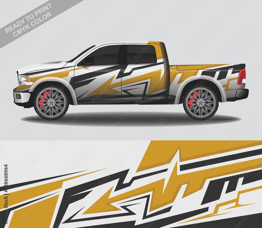 Car wrap decal design vector, custom livery race rally car vehicle sticker and tinting.