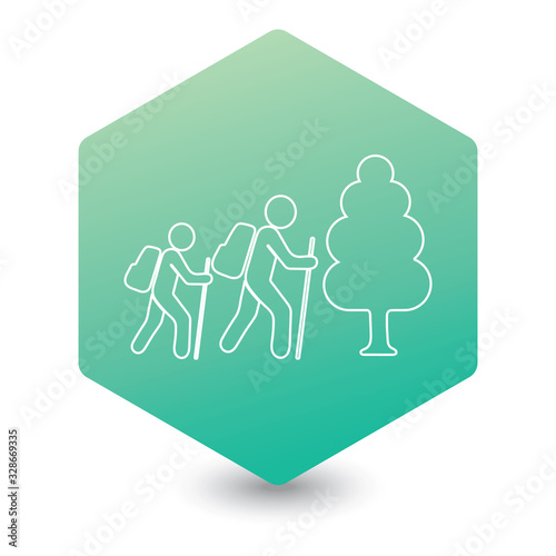 Hiking icon illustration