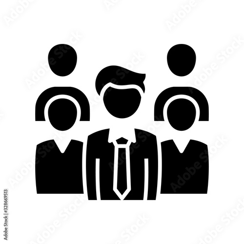 Staff photo black icon, concept illustration, vector flat symbol, glyph sign.
