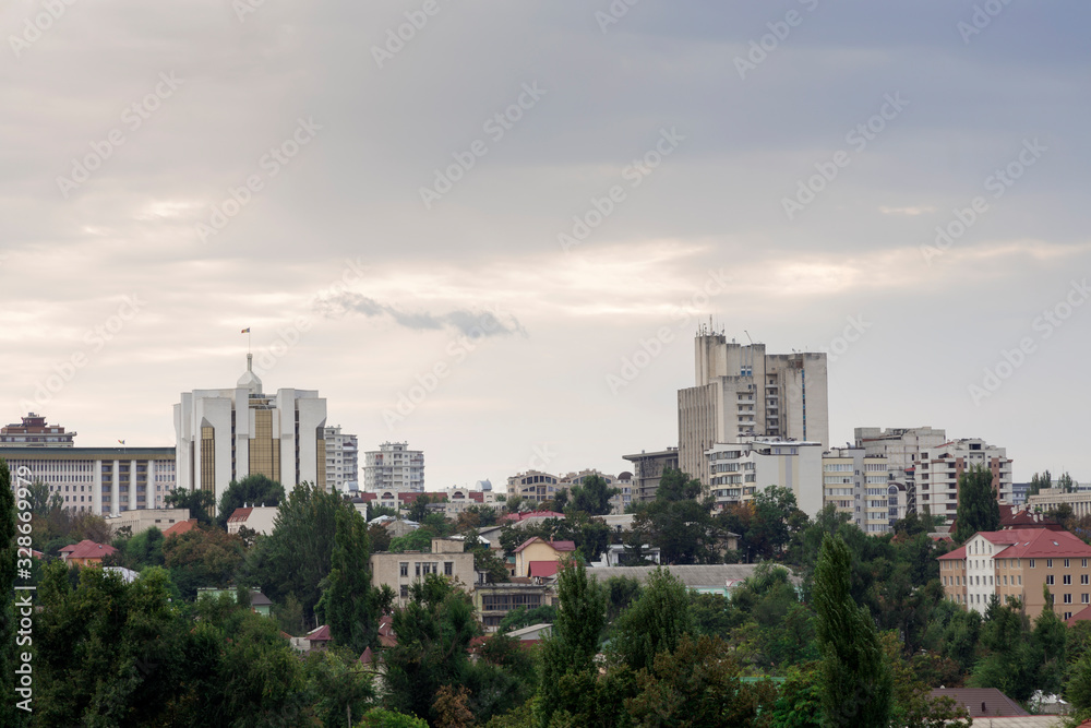 Beautiful top view to the central district of Chisinau. Beautiful top view to the central district of Chisinau.