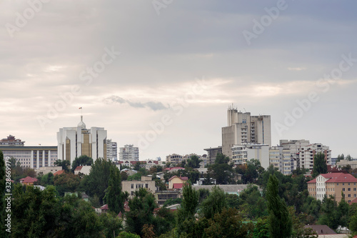 Beautiful top view to the central district of Chisinau.