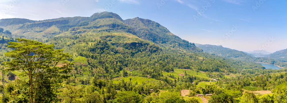 Panoramic view at the nature near Nuwara Eliya - Sri Lanka
