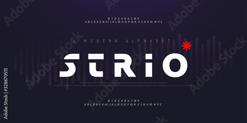 Abstract digital modern alphabet fonts. Typography technology minimal, fashion, sport, urban, future creative font and number. vector illustration