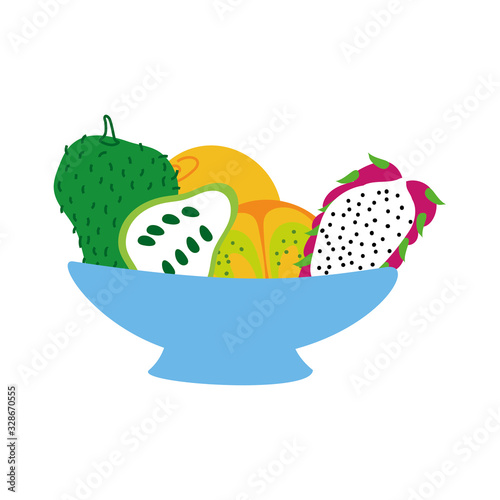 bowl with fresh fruits icons