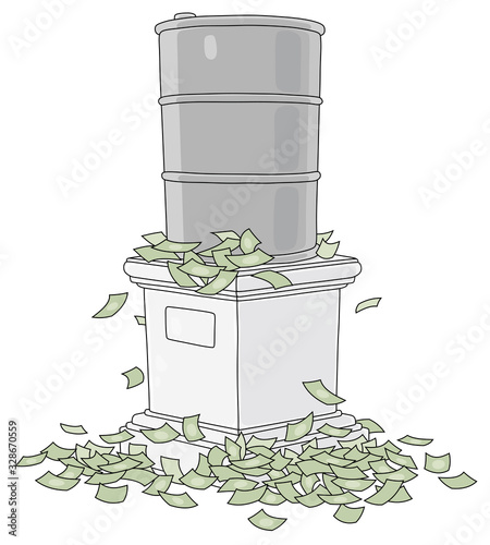 Big barrel of oil on a gran...