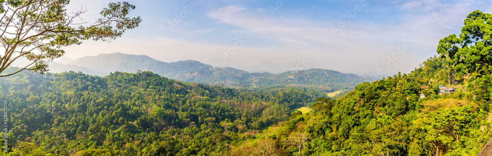 Panoramic view at the nature near Kandy in Sri Lanka