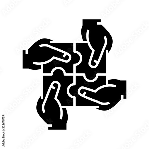 Shareholders black icon, concept illustration, vector flat symbol, glyph sign.