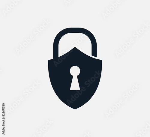 Shield lock icon vector logo design template