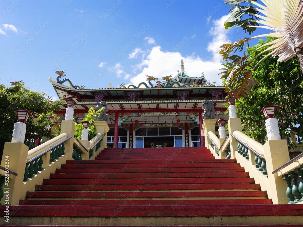 Fototapeta premium Cebu City, Philippines-March 2018: Upward shot of the Taoist Temple, a popular attraction of Cebu City.