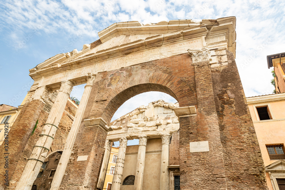 the Porticus of Octavia (Portico di Ottavia) in Rome, Lazio, Italy the Porticus of Octavia (Portico di Ottavia) in Rome, Lazio, Italy
