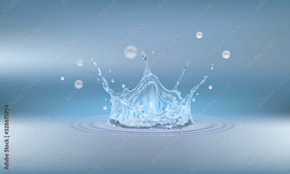 Eau éclaboussures et ondes 