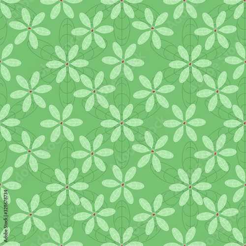 Green leaves of flowering shrubs or bushes seamless pattern background. Hand drawn Azalea leaves in spring background. Great for wallpaper, texture, packaging, textile design.