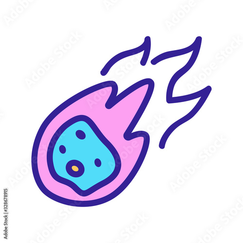 Space meteorite icon vector. Thin line sign. Isolated contour symbol illustration