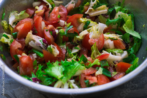 fresh vegetable salad in a bowl