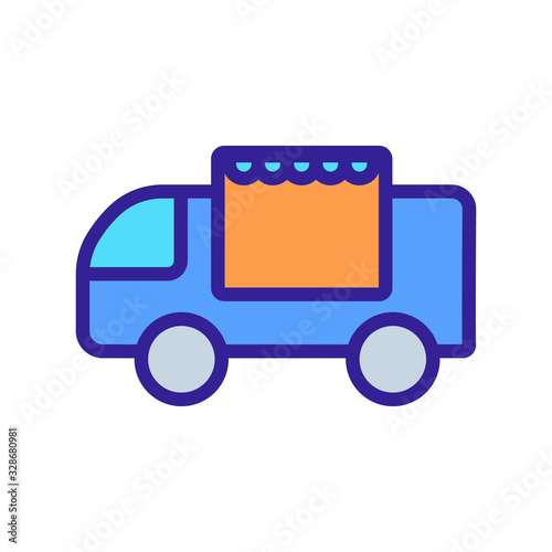 Food truck Icon vector. Thin line sign. Isolated contour symbol illustration