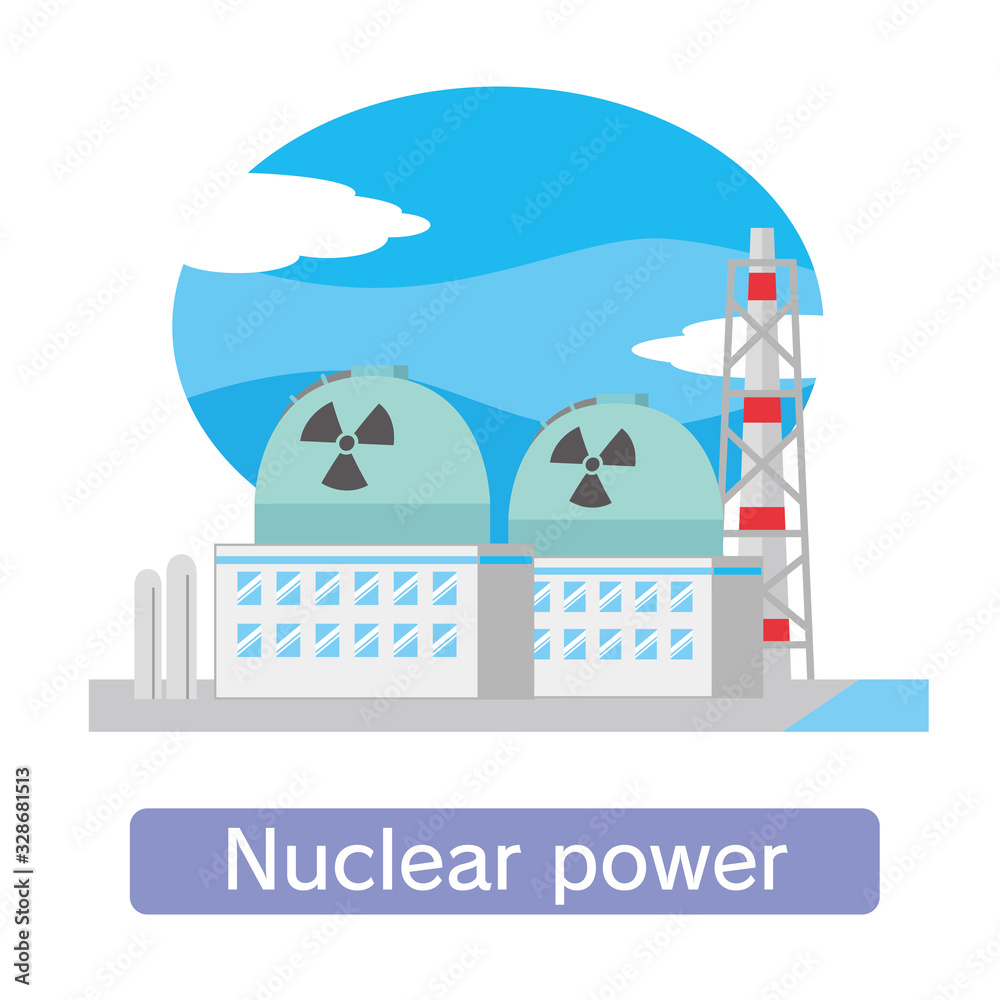 Naklejka premium 原子力発電 原発 電力 電気 電力会社 発電所