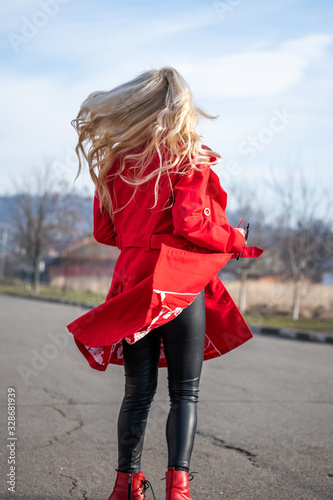 woman walking on the street