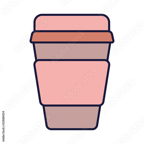 take away disposable cup cartoon icon style design