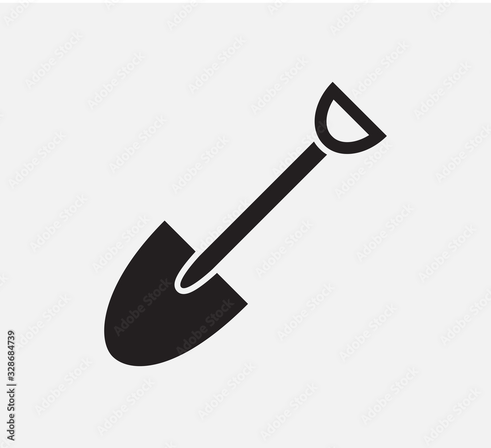 Shovel icon vector logo design template