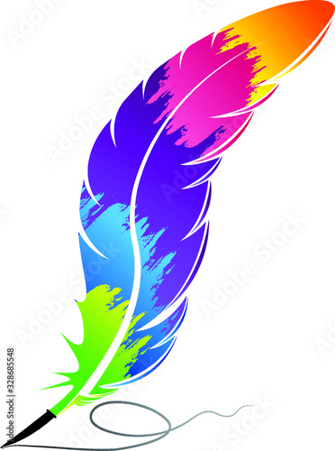 colorful rainbow feather logo 