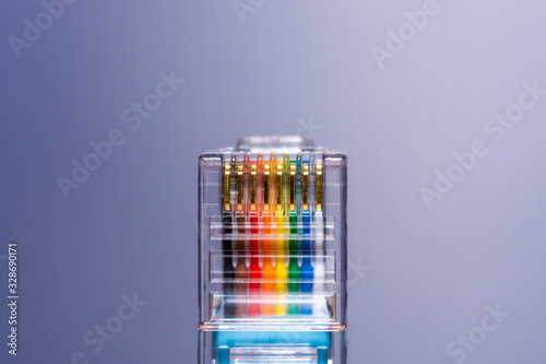 Fotografie Router console cable for accessing cmmand line interface