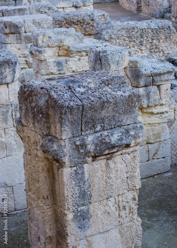 Fototapeta Naklejka Na Ścianę i Meble -  Ruins of Ancient Roman Amphitheater in Lecce, Italy
