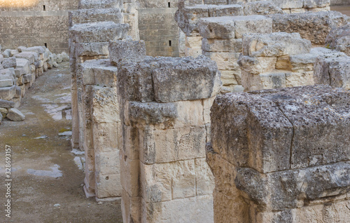 Fototapeta Naklejka Na Ścianę i Meble -  Ruins of Ancient Roman Amphitheater in Lecce, Italy