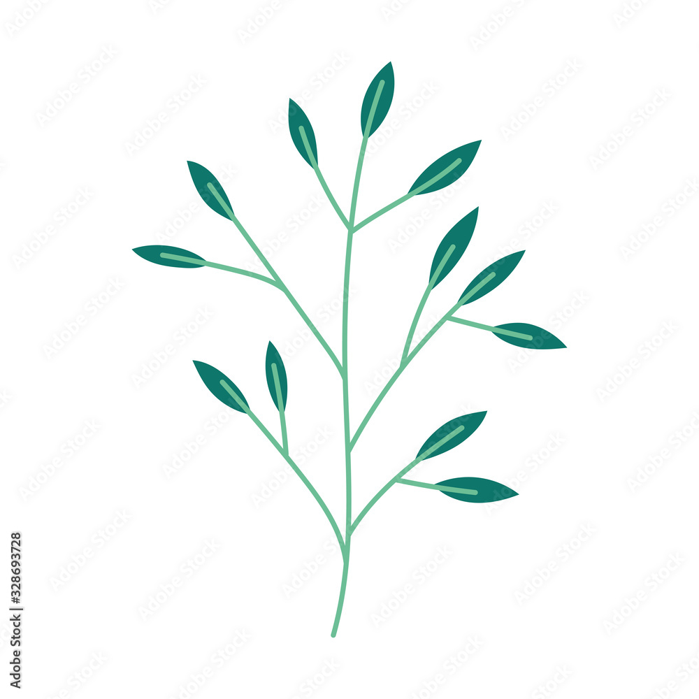 branch leaves foliage natural botanical icon