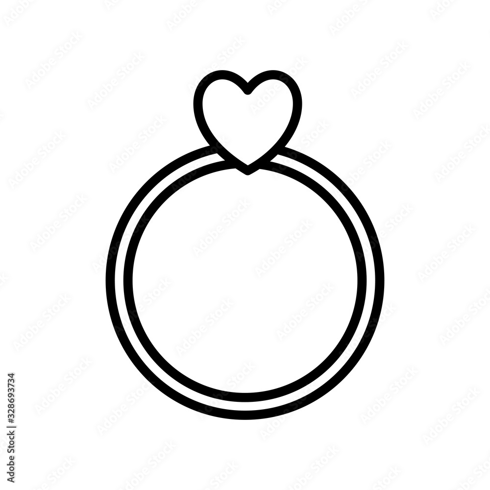 heart with ring line style icon vector design heart with ring line style icon vector design