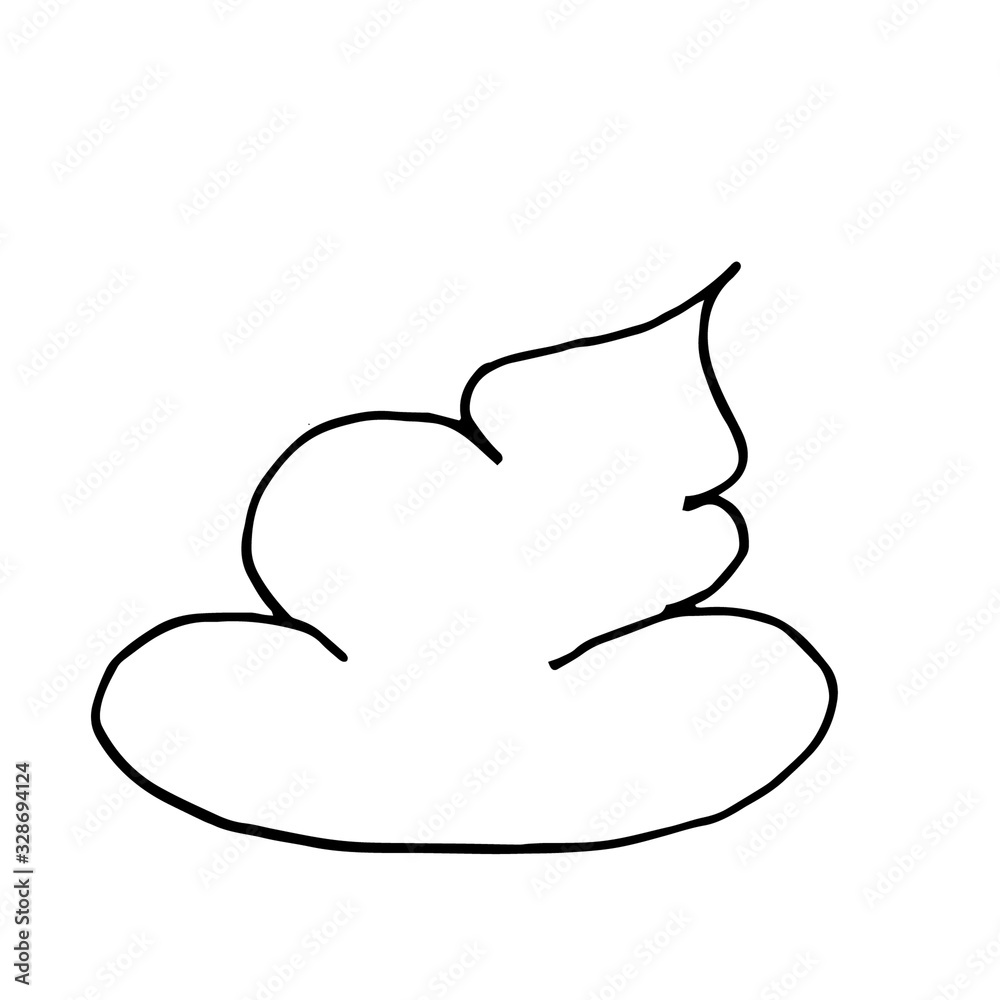 Poop isolated on white background. Simple hand drawn vector illustration in doodle cartoon style. Excrement made of line Poop isolated on white background. Simple hand drawn vector illustration in doodle cartoon style. Excrement made of line