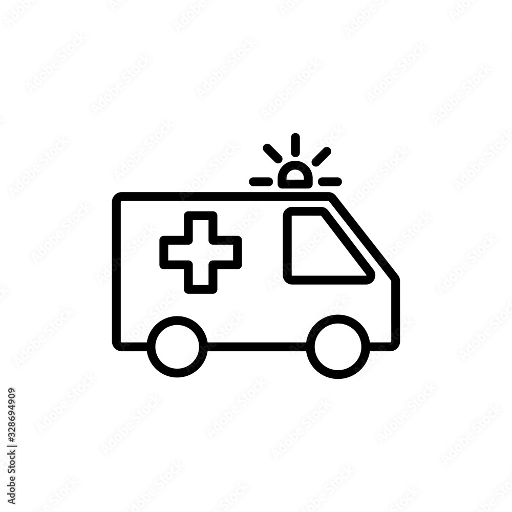 Ambulance Icon isolated on white background. Ambulance Icon Design Ambulance Icon isolated on white background. Ambulance Icon Design