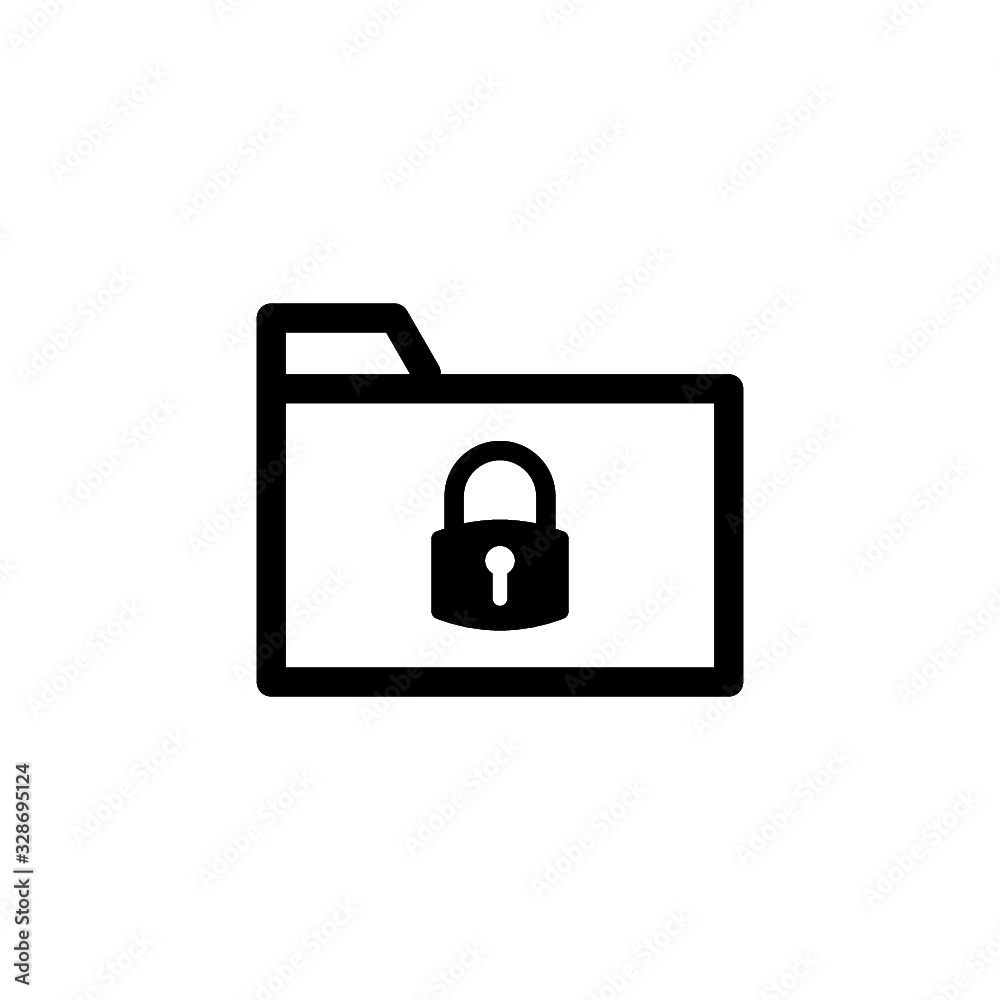Simple illustration of security concept with folder and locked pad lock Simple illustration of security concept with folder and locked pad lock