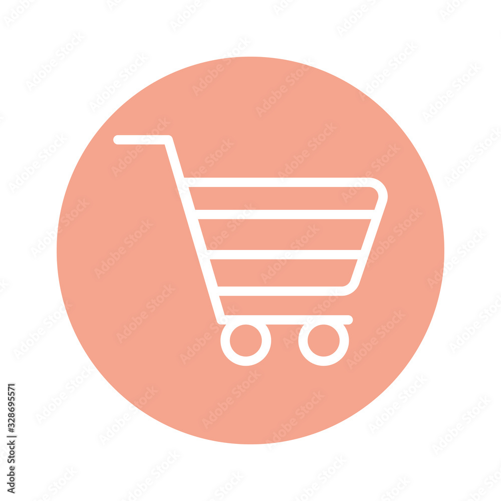 Isolated shopping cart line and block style icon vector design Isolated shopping cart line and block style icon vector design