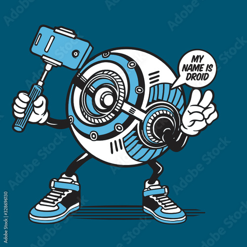 Selfie Droid Robot Character Design