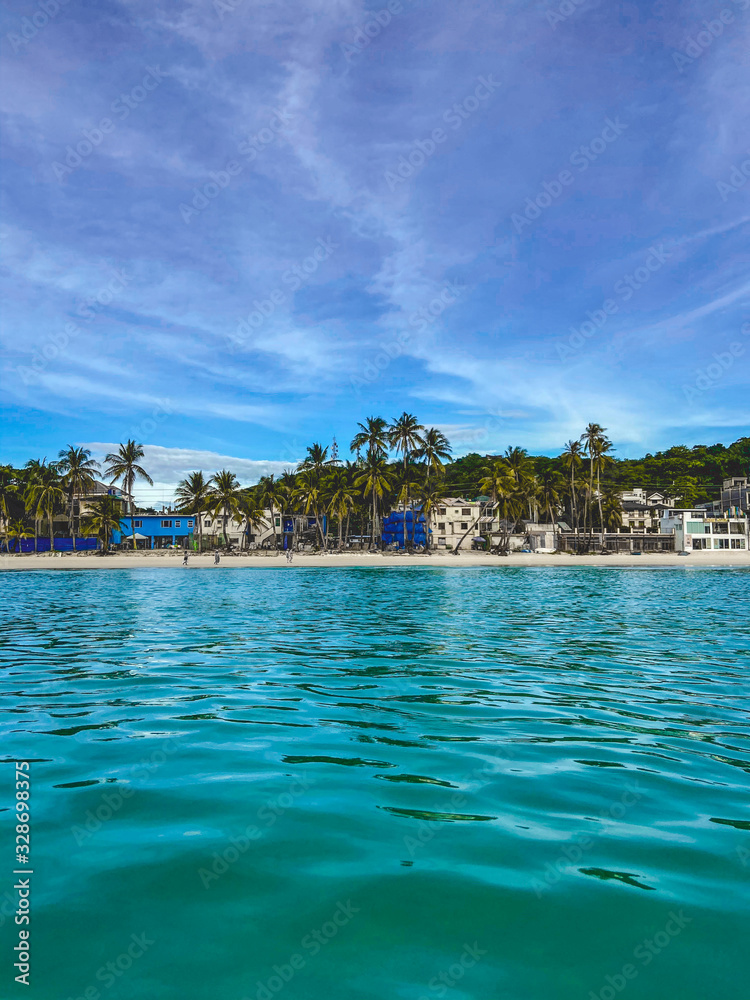 Sunset at Boracay beach in Philippines