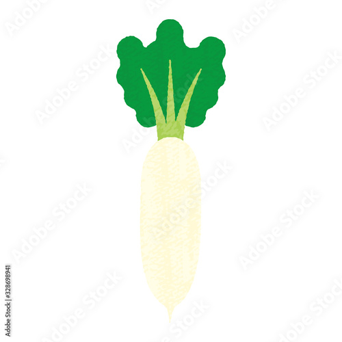 手描き風かわいい大根-Japanese white radish vector art
