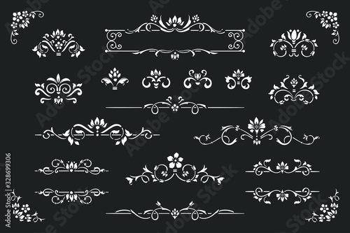 Set of Vintage border element