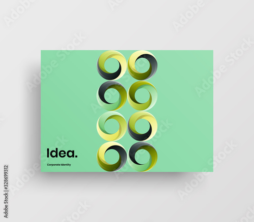 Creative business presentation vector A4 horizontal orientation front page mock up. Modern corporate report cover abstract geometric illustration design layout. Company identity brochure template.