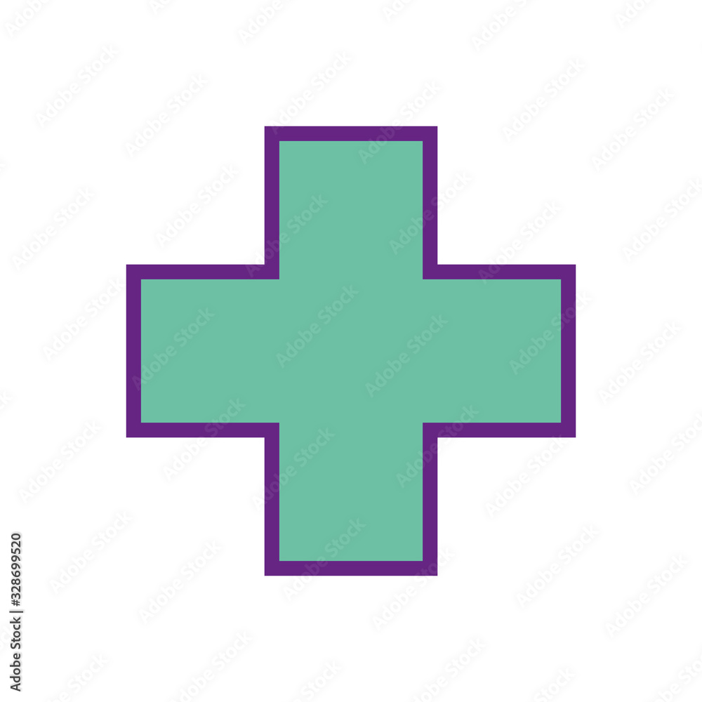 Isolated cross line and fill style icon vector design