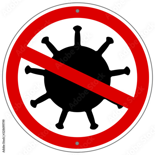 Corona Virus Verbot Schild isoliert