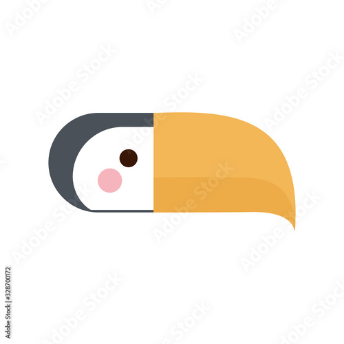 Cute toucan cartoon flat style icon vector design