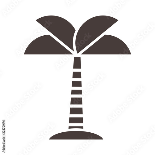 tropical palm tree sand exotic botanical silhouette style icon