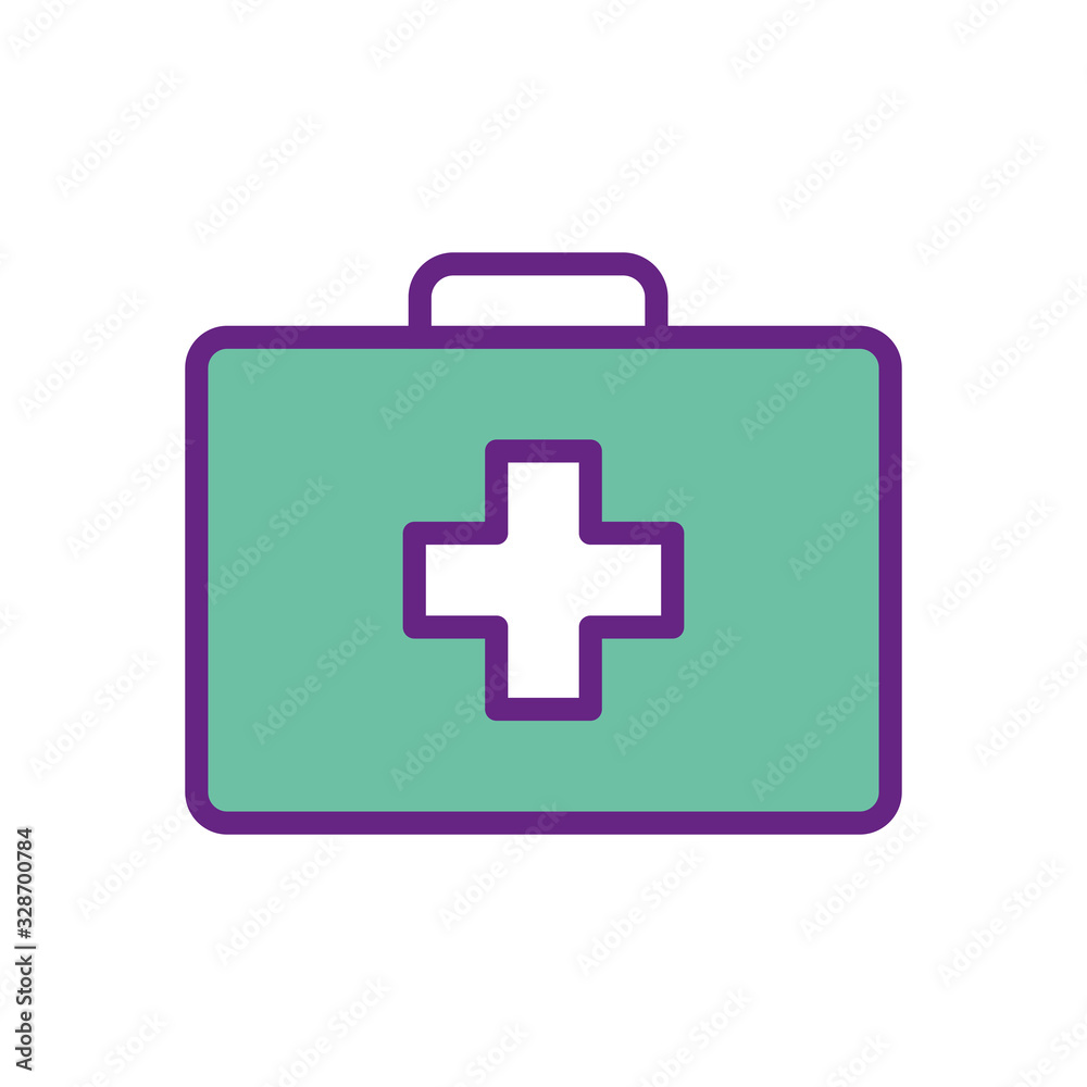 Isolated cross inside kit line and fill style icon vector design Isolated cross inside kit line and fill style icon vector design