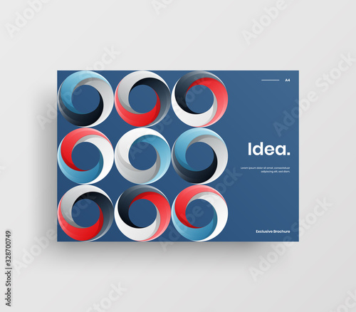 Creative business presentation vector A4 horizontal orientation front page mock up. Modern corporate report cover abstract geometric illustration design layout. Company identity brochure template.